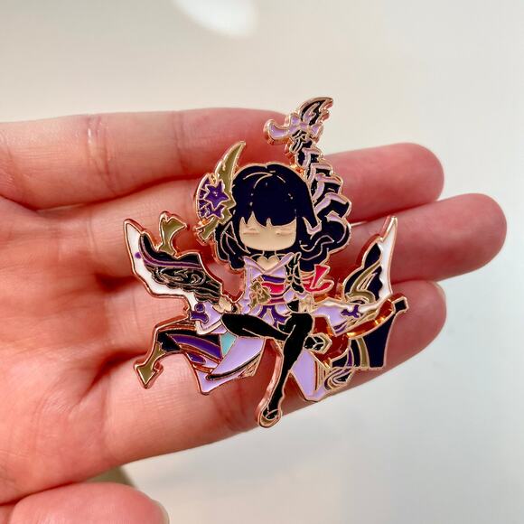Genshin Impact Video Game Raiden Shogun Enamel Pins GS-07 - Picture 2 of 5